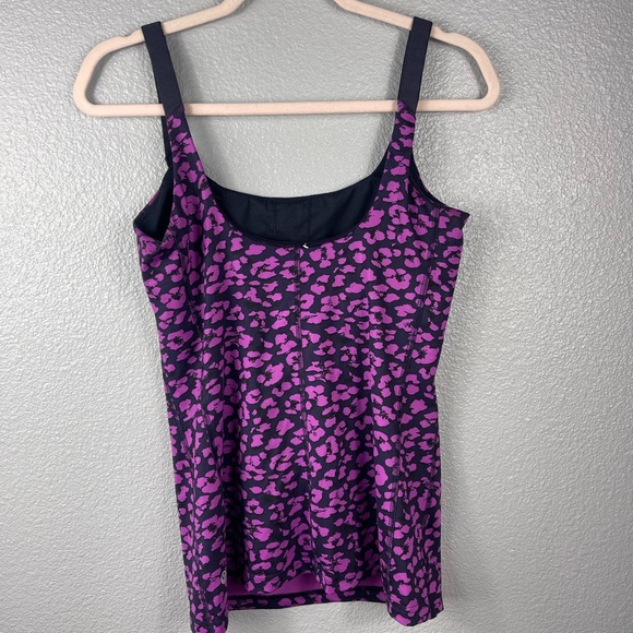 Lululemon Barre None Tank Sz 6 Mini Cherry Cheetah Ultra Violet Navy Blue Preppy - Picture 4 of 9